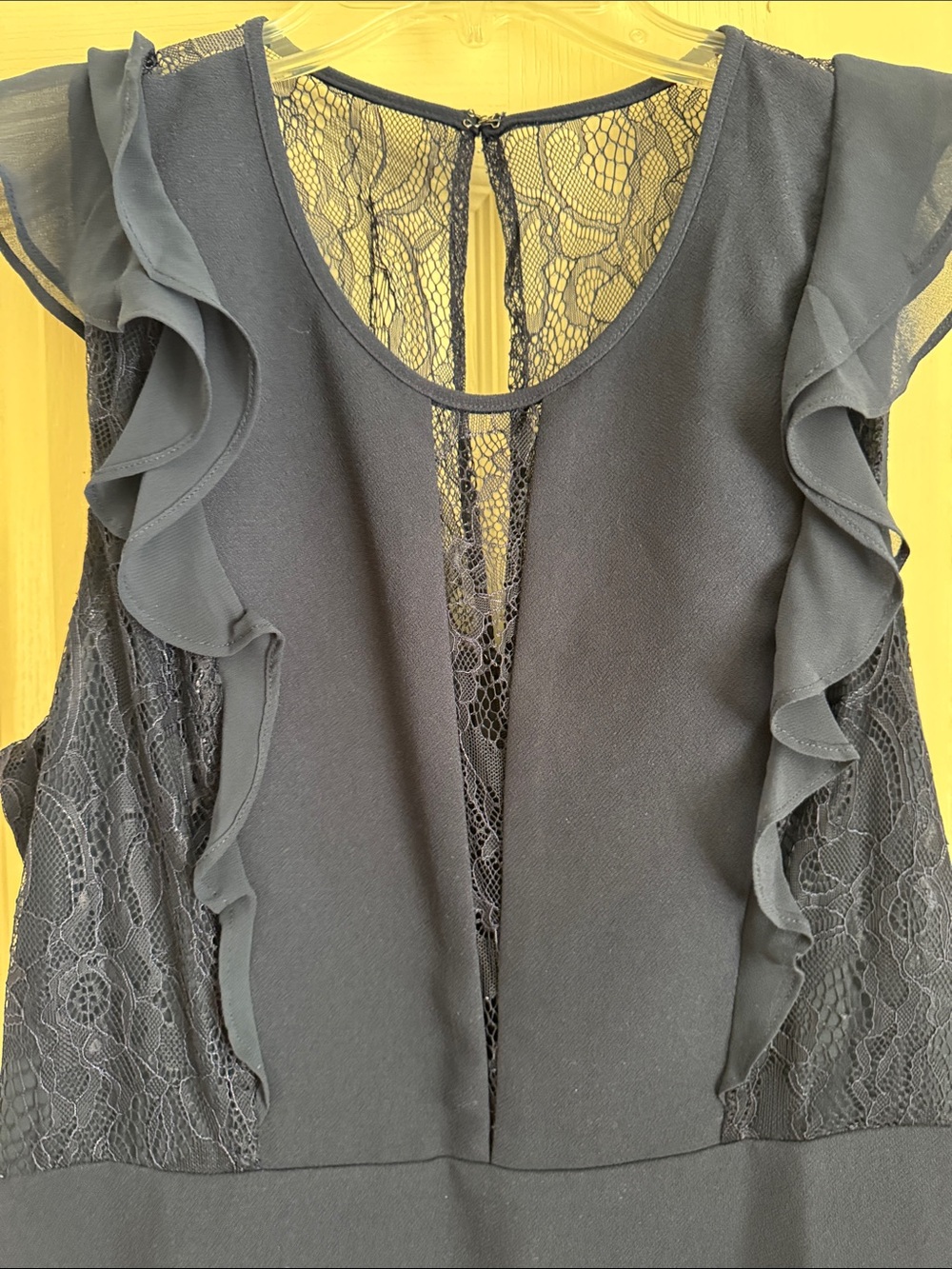 BCBGeneration Navy Lace Ruffle Mini Dress - Picture 4 of 4